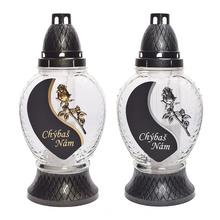 ZW-273 KAH.SKLO CHÝBAŠ NÁM 45GR 27cm - Hřbitovní svíčka se vzorem | FLORASYSTEM