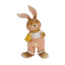 ZAJAČIK HNEDO-ORANŽOVÝ S KURIATKOM POLY 10,5*6,5*20CM - Keramické | FLORASYSTEM