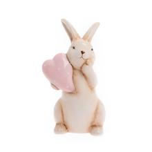 ZAJAC BÉŽOVÝ SO SRDIEČKOM PORCEL 9,2*7,3*16CM - Keramické | FLORASYSTEM