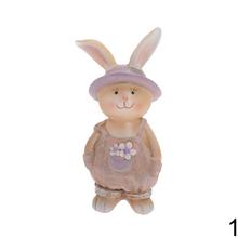 Hnedo-fialový mix zajačikov s klobúčikom a kvetinou.