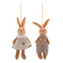 ZÁVES ZAJAČIK HNEDÝ TEXTIL MIX/2 15CM - Zajíčci | FLORASYSTEM