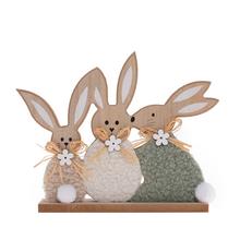 ZAJAČIKOVIA NA PODSTAVCI DREVO 22x3,5x17CM - FLORASYSTEM