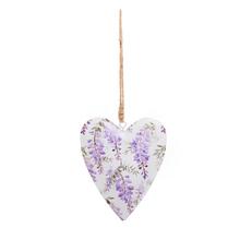 ZÁVES SRDCE KOV VZOR LEVANDUĽA 9,5x11x2CM - Srdíčka | FLORASYSTEM