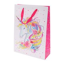 AGB1027602 TAŠKA darč.V41x30+12cm UNICORN FLOWER HEAD - Taška L 44x31x12cm | FLORASYSTEM