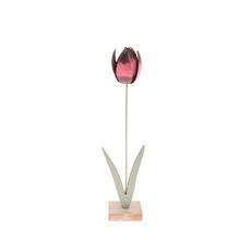 TULIPÁN ČERVENÝ KOV/DREVO 31*7,5*4,5CM - Ostatní | FLORASYSTEM