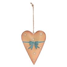 ZÁVES SRDCE ORANŽOVO MODRÉ KOV 14,5*10*3,2CM - FLORASYSTEM