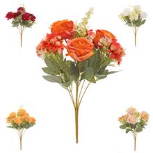 KYTICA RUŽA, DROB. KVETY, ZELEŇ MIX/5F 45CM - Růže kytice | FLORASYSTEM