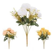 KYTICA RUŽA ANGLICKÁ x9, ZELEŇ 43CM MIX/3F - Růže kytice | FLORASYSTEM