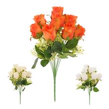 KYTICA RUŽA, DROB.KVETY, ZELEŇ, MIX/3F 36CM - Růže kytice | FLORASYSTEM