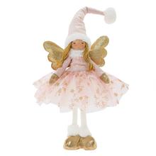 ANJEL STOJACI RUŽ/ZLA LED TEXTIL 22*16*50CM - FLORASYSTEM