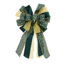 MAŠLA ZELENO-ZLATÁ 35*40CM - Vánoční stuhy | FLORASYSTEM