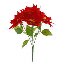 KYTICA VIANOČNÁ RUŽA ČERVENÁ, ZELEŇ 45CM - FLORASYSTEM