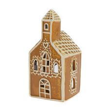 PERNÍKOVÝ KOSTOL NA SVIEČKU DOLOMIT 8*7,1*17,3CM - Keramika 10- 25cm | FLORASYSTEM