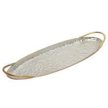 TÁCKA OVÁLNA STRIEB. KOV L 62*20*3/6CM - Podložka, tácek | FLORASYSTEM