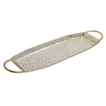 TÁCKA HRANATÁ STRIEB. KOV S 55*16,5*3,5CM - Podložka, tácek | FLORASYSTEM