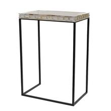 459FL/S STOLÍK HRANATÝ BIELY DREVO/KOV L 46*30*67,5CM - FLORASYSTEM