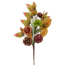 KONÁR GAŠTAN, ŠIŠKA, LÍSTIE ZEL/HNE 36CM - Větvičky podzimní | FLORASYSTEM