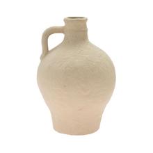 VÁZA BIELA S UCHOM PORCEL. 16,7*18,9*26,5CM - Keramika jednobarevná interiérová | FLORASYSTEM