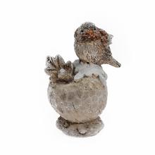 VTÁČIK NA JABLKU BIE/HNE POLY 6*5*9CM - FLORASYSTEM