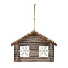 ZÁVES DOMČEK HNEDO-BIELY DREVO 29*20*3,5CM - FLORASYSTEM