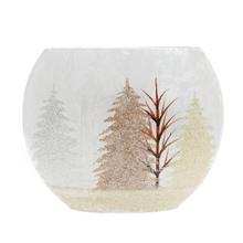 VÁZA OVÁLNA BIELA, STROMY LED 19.5*9*16CM - Keramika jednobarevná interiérová | FLORASYSTEM