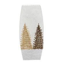 VÁZA VYSOKÁ BIELA, STROMY, LED 13*6*30CM - Keramika jednobarevná interiérová | FLORASYSTEM