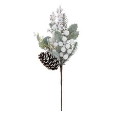 ZÁPICH BIE. BOBULE, ŠIŠKA, ILEX, ČEČINA ZASNEŽ. 41CM - Bobule bílé | FLORASYSTEM