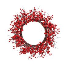 VENIEC ČERVENÉ BOBULE, PRÚTIE 52CM - Věnec vánoční  | FLORASYSTEM