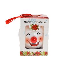 ZÁVES SNEHULIAK GULIČKA V KRABIČKE LED BIE/ČER PLAST 7,5*7,5*7,5CM - FLORASYSTEM