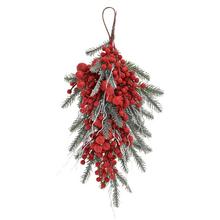 GIRLANDA ČEČINA, ČERVENÉ BOBULE,PRÚTIE 60CM - FLORASYSTEM