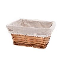 PRÚT. KOŠÍK OBDĹŽNIK HNEDÝ BIELA LÁTKA 28x23x15CM - FLORASYSTEM