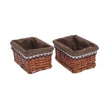 Obdĺžnikový košík s tmavohnedou látkou.