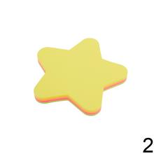 Samolepky v tvare hviezdy, jablka a pomaranča v neonových farbách.