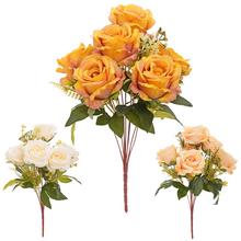 KYTICA RUŽA x9 45CM KRÉMOVÉ MIX/3F - Růže kytice | FLORASYSTEM