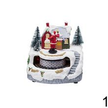 LED zimná krajina s pohybujúcimi sa postavičkami a multicolor osvetlením.