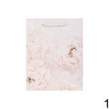 Darčeková taška s kvetinovým vzorom a glitrami.