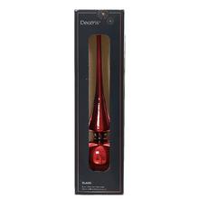 Červený sklenený špic na vianočný stromček s dĺžkou 26 cm a priemerom 6 cm.