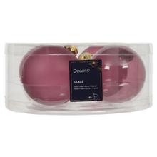 Sklenené vianočné gule v lesklej a matnej vínovoružovej farbe, priemer 8 cm.