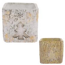 OBAL CEMENT ŠTVOREC STROM KôRA 13X13X13CM - Cement | FLORASYSTEM