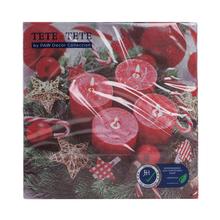 TL235700 SERVÍTKY 33x33cm/20/3vrst. Burning red Christmas - Ubrousky vánoční | FLORASYSTEM