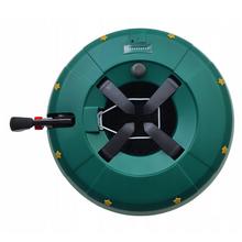 Stojan na živý stromček, zelený, s mechanizmom na upevnenie.