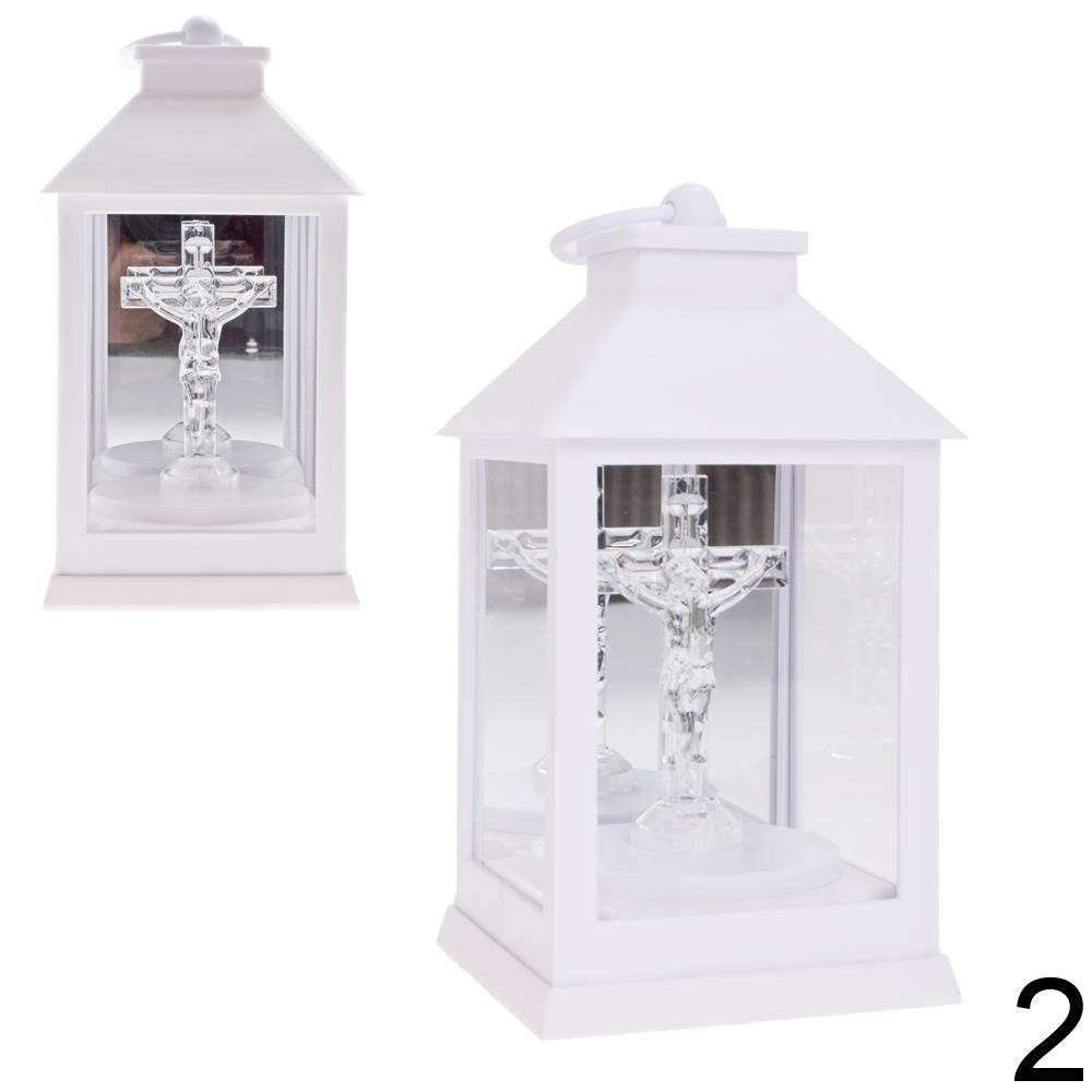 LED lucerna kříž bílá a černá