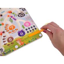 Magnetická doska na učenie farieb a počítania s bludiskom.