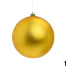 Zlatá plastová vianočná guľa s lesklým a matným povrchom.