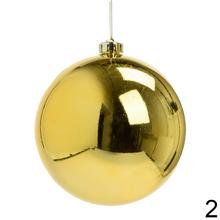 Zlatá plastová vianočná guľa s lesklým a matným povrchom.