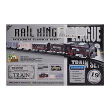 Sada vlakov s 19 kusmi, vrátane lokomotívy a vagónov.