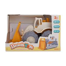 Buldózer 20 cm v žltej a bielej farbe.