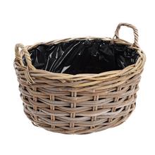 Kôš ratan ovál/ucho s fóliou 33x33x16/22cm SR-74-624/m - Proutené obaly | FLORASYSTEM