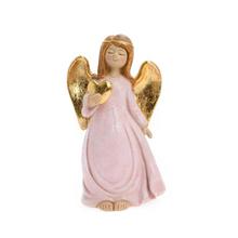 ANJEL SO SRDCOM ZLA/RUŽ POLY 10,5*9*18CM - FLORASYSTEM