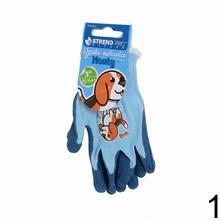 Detské rukavice Strend Pro mix v žltej a modrej farbe.